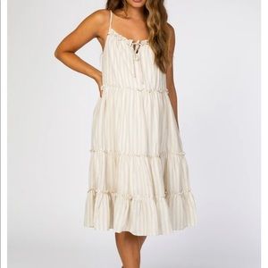 Pinkblush Grey ruffle tiered maternity dress